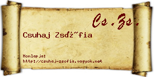 Csuhaj Zsófia névjegykártya